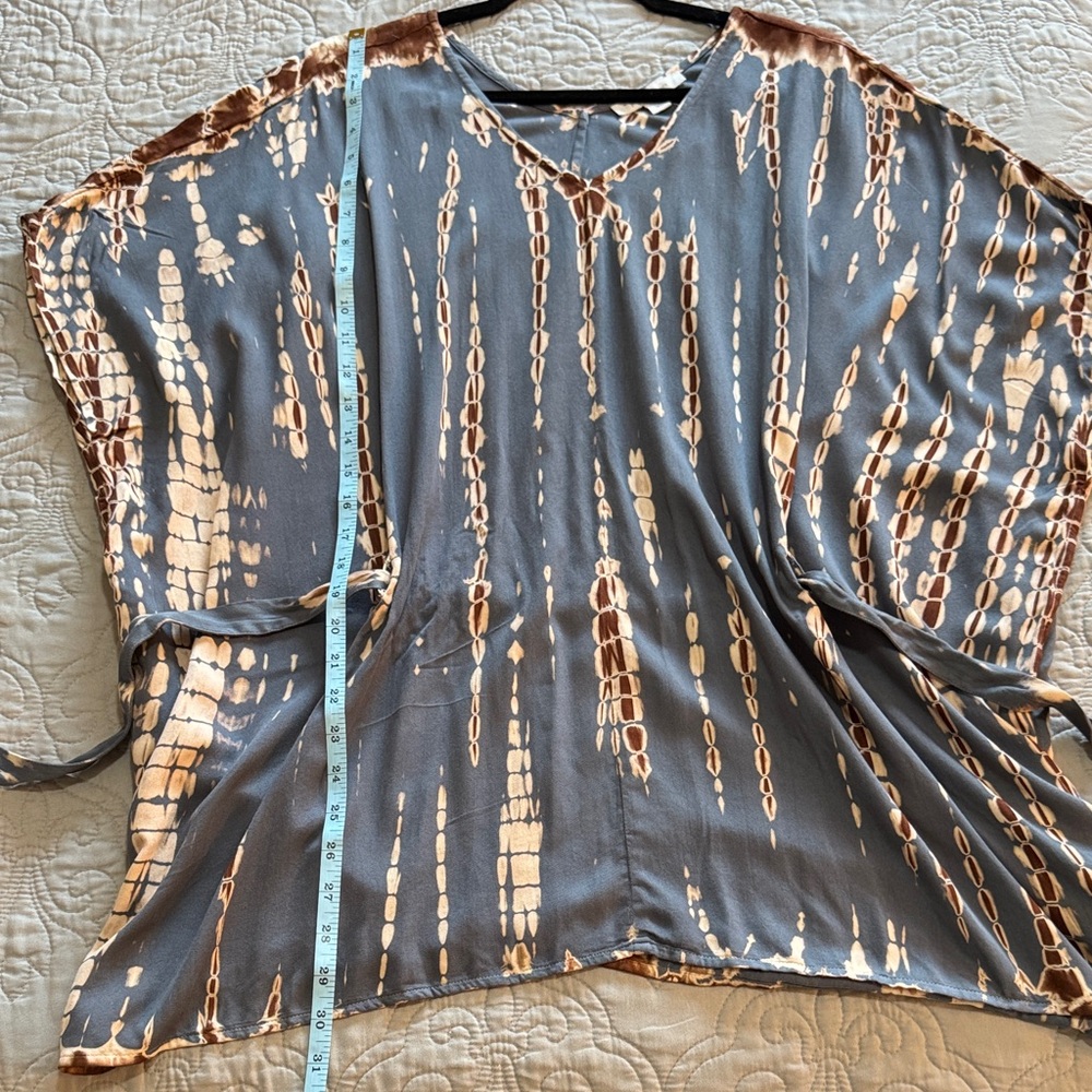 NWT J. Jill Pure Jill Tie Dye Belted Top Stone Multi size Large Tall - Picture 15 of 16